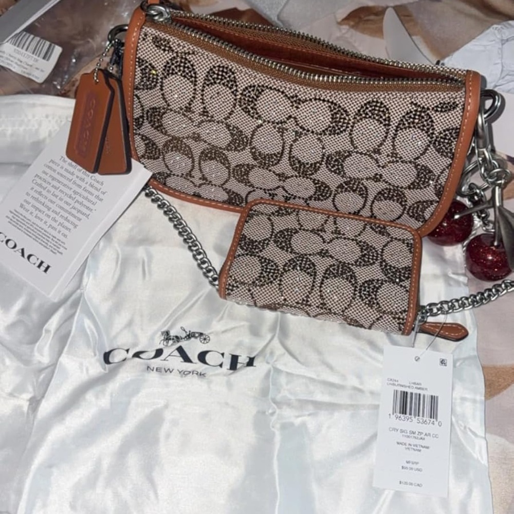 New Coach Essential Small Card Wallet Crystal Signature Jacquard - Picture 8 of 10